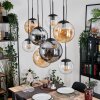 Gastor hanging light, globe light, pendant light Amber, clear, Smoke-coloured, 8-light sources