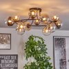 Chehalis ceiling light, globe light 76 cm Amber, clear, Smoke-coloured, 12-light sources