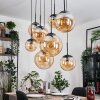 Gastor hanging light, globe light, pendant light Amber, 8-light sources