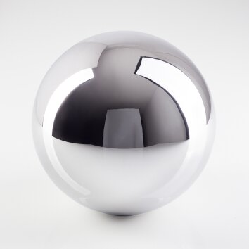 Glass lampshade  Gastor replacement glass, spare part 15 cm chrome, Smoke-coloured