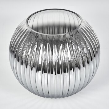 Lamp shade made of glass  Koyoto replacement glass, spare part 20 cm clear, Smoke-coloured