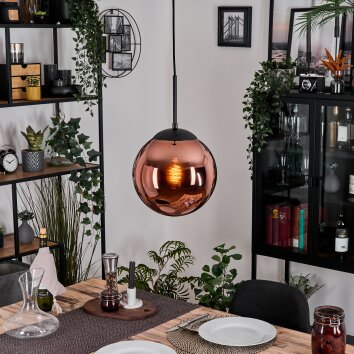 Gastor hanging light, globe light, pendant light coppery, 1-light source