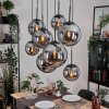 Gastor hanging light, globe light, pendant light Smoke-coloured, 8-light sources
