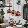 Gastor hanging light, globe light, pendant light 20 cm clear, coppery, 3-light sources