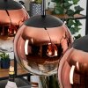 Gastor hanging light, globe light, pendant light 20 cm clear, coppery, 3-light sources
