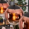 Gastor hanging light, globe light, pendant light 20 cm clear, coppery, 3-light sources
