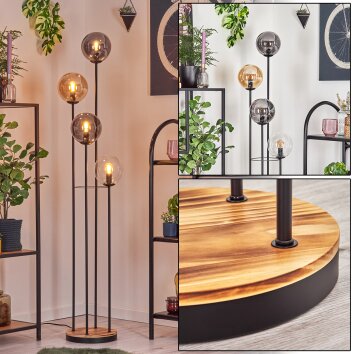 Gastor floor lamp 30 cm Light wood, black, 4-light sources
