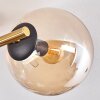 Gastor ceiling light, globe light 42 cm gold, black, 3-light sources