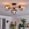 Gastor ceiling light, globe light 42 cm gold, black, 3-light sources