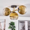Koyoto ceiling light, globe light 30 cm gold, black, 3-light sources