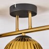 Koyoto ceiling light, globe light 30 cm gold, black, 3-light sources