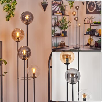 Gastor floor lamp 30 cm Amber, clear, Smoke-coloured, 4-light sources