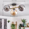 Gastor ceiling light, globe light 42 cm gold, black, 3-light sources