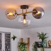 Gastor ceiling light, globe light 42 cm gold, black, 3-light sources