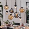 Gastor hanging light, globe light, pendant light Amber, clear, Smoke-coloured, 8-light sources