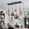 Gastor hanging light, globe light, pendant light Amber, clear, Smoke-coloured, 8-light sources