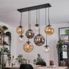 Gastor hanging light, globe light, pendant light Amber, clear, Smoke-coloured, 8-light sources