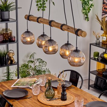 Ripoll hanging light, globe light, pendant light Ecru, black, 5-light sources