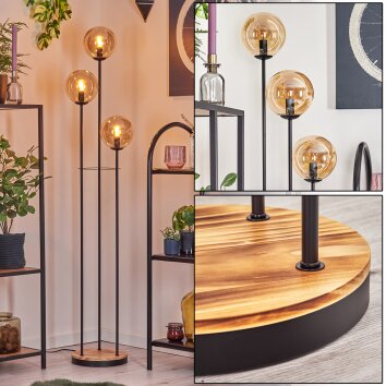 Gastor floor lamp 30 cm Light wood, black, 3-light sources