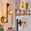 Chehalis globe light, wall light Amber, clear, 3-light sources
