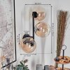 Chehalis globe light, wall light 33 cm Amber, clear, 3-light sources