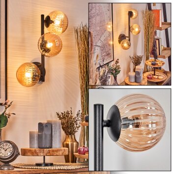 Chehalis globe light, wall light Amber, 3-light sources