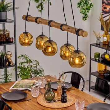 Ripoll hanging light, globe light, pendant light Ecru, black, 5-light sources