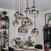 Gastor hanging light, globe light, pendant light clear, Smoke-coloured, 8-light sources