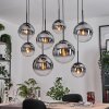 Gastor hanging light, globe light, pendant light clear, Smoke-coloured, 8-light sources