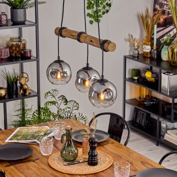 Ripoll hanging light, globe light, pendant light Ecru, black, 3-light sources