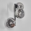 Chehalis globe light, wall light 33 cm chrome, clear, Smoke-coloured, 3-light sources