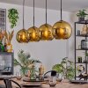 Koyoto hanging light, globe light, pendant light gold, 4-light sources