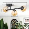 Chehalis ceiling light, globe light Amber, 3-light sources