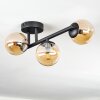Chehalis ceiling light, globe light Amber, 3-light sources