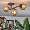 Chehalis ceiling light, globe light Amber, 3-light sources