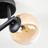Chehalis ceiling light, globe light Amber, clear, 3-light sources