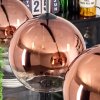 Koyoto hanging light, globe light, pendant light clear, coppery, 4-light sources