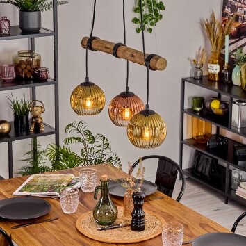 Ripoll hanging light, globe light, pendant light Ecru, black, 3-light sources