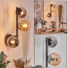 Chehalis globe light, wall light 23 cm Amber, Smoke-coloured, 3-light sources