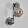 Chehalis globe light, wall light 23 cm Smoke-coloured, 3-light sources