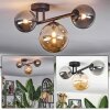 Chehalis ceiling light, globe light 23 cm Amber, Smoke-coloured, 3-light sources