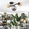 Chehalis ceiling light, globe light 23 cm Amber, Smoke-coloured, 3-light sources