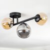Chehalis ceiling light, globe light 23 cm Amber, Smoke-coloured, 3-light sources