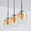 Apedo hanging light, pendant light Amber, clear, 3-light sources