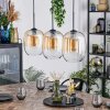 Apedo hanging light, pendant light Amber, clear, 3-light sources