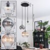 Koyoto hanging light, globe light, pendant light black, 3-light sources