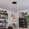 Koyoto hanging light, globe light, pendant light black, 3-light sources