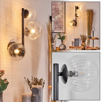 Chehalis globe light, wall light 23 cm clear, 3-light sources