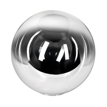 Glass lamp shade  Gastor replacement glass, spare part 25 cm chrome, clear, Smoke-coloured