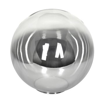 Glass lampshade  Gastor replacement glass, spare part 25 cm clear, Smoke-coloured